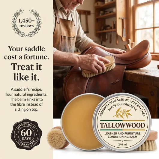 Tallowwood saddler brushing saddle